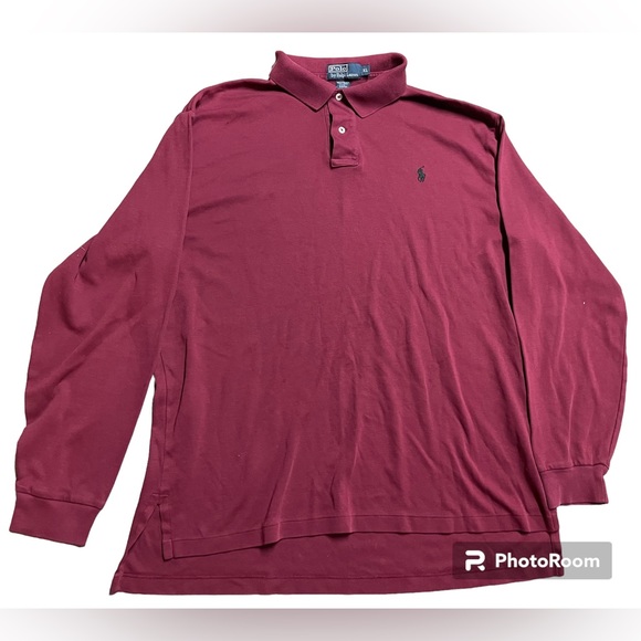Ralph Lauren Long Sleeved Soft Polo Shirt Men’s Size XL Burgundy/Maroon - Picture 1 of 5